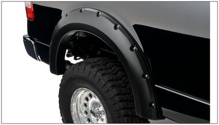 Bushwacker 20054-02 - Black Pocket/Rivet Style Smooth Finish Rear Fender Flares For 2004-2008 Ford F150 Bushwacker 1