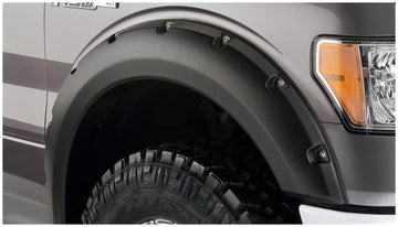 Bushwacker 20055-02 - Black Pocket/Rivet Style Smooth Finish Front Fender Flares For 2008-2010 Ford F250/F350 Super Duty Bushwacker 1