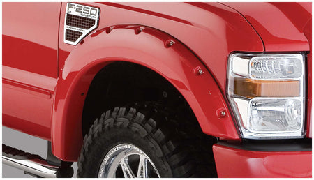 Bushwacker 20055-02 - Black Pocket/Rivet Style Smooth Finish Front Fender Flares For 2008-2010 Ford F250/F350 Super Duty Bushwacker 2