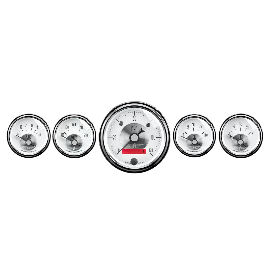 AutoMeter 2006 - GAUGE KIT, 5 PC., 3 3/8" & 2 1/16", ELEC. SPEEDO W/ LCD ODO, PRESTIGE PEARL 3