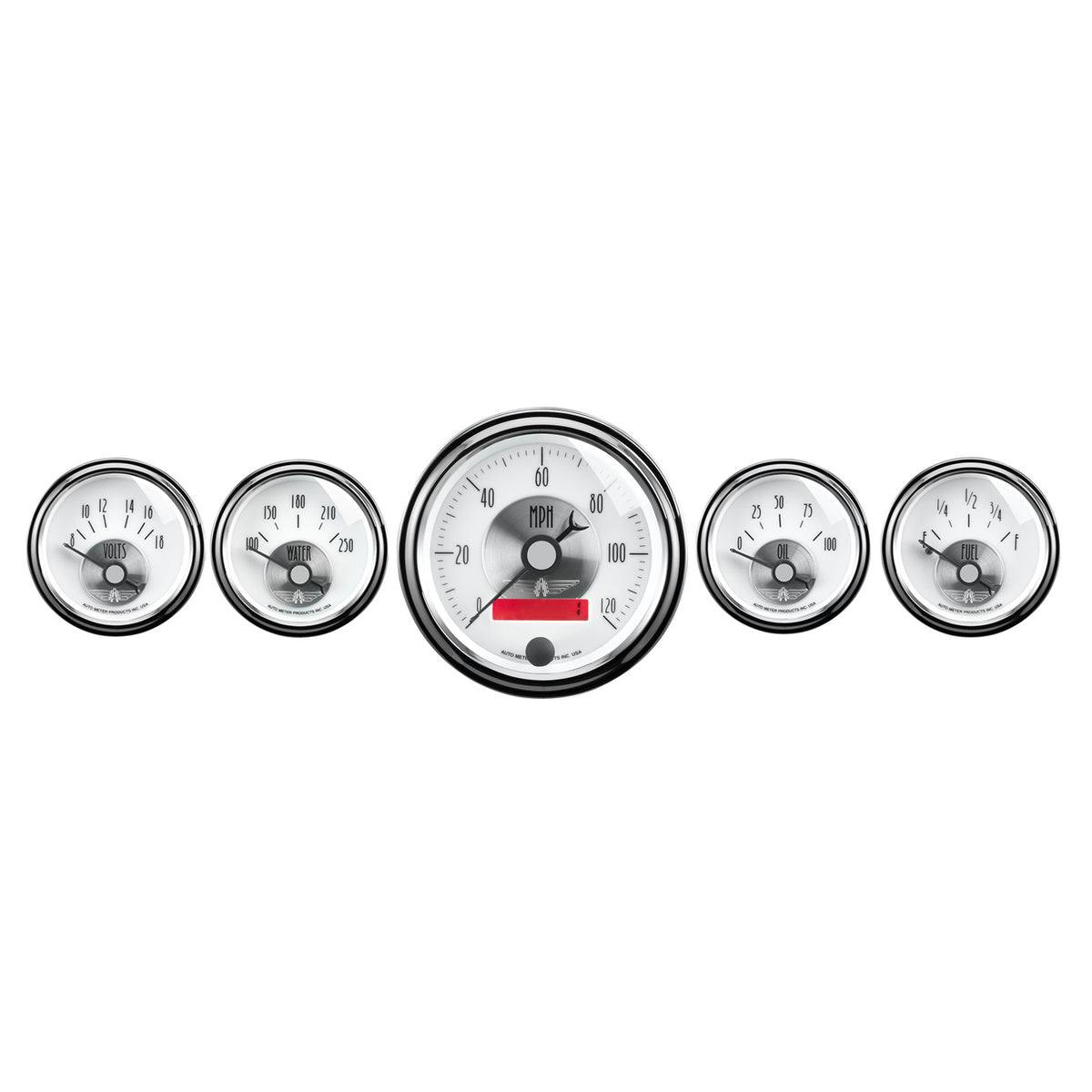 AutoMeter 2006 - GAUGE KIT, 5 PC., 3 3/8" & 2 1/16", ELEC. SPEEDO W/ LCD ODO, PRESTIGE PEARL 3