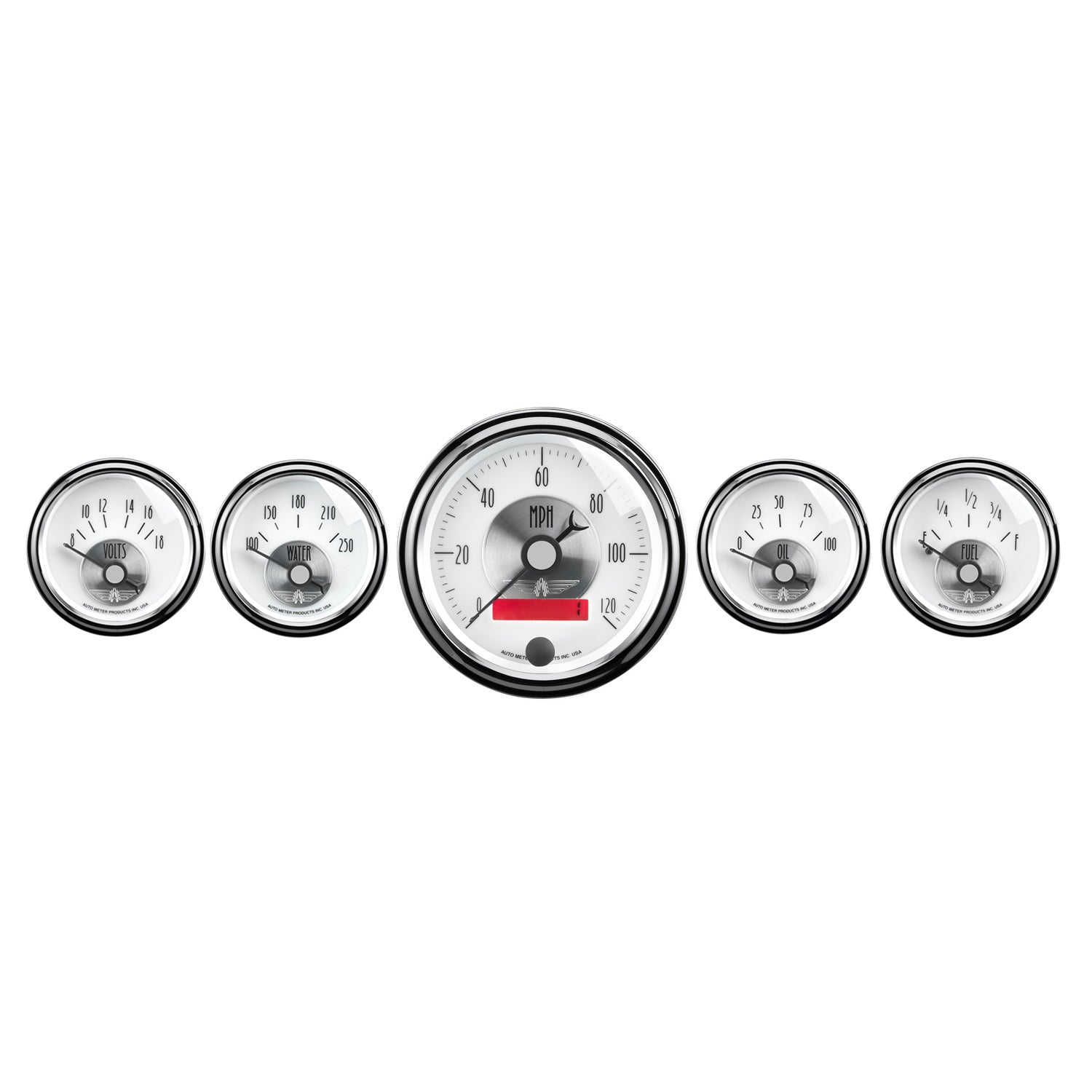 AutoMeter 2006 - GAUGE KIT, 5 PC., 3 3/8" & 2 1/16", ELEC. SPEEDO W/ LCD ODO, PRESTIGE PEARL 3