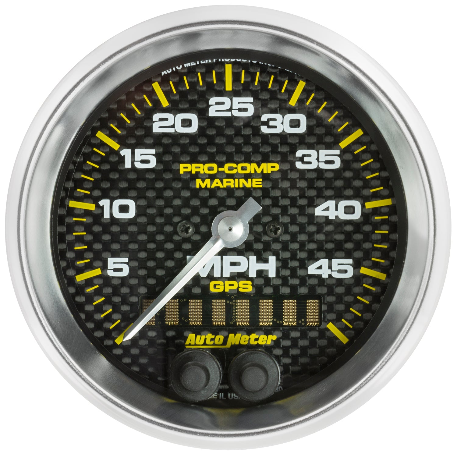 AutoMeter 200635-40 - GAUGE, SPEEDOMETER, 3 3/8", 50MPH, GPS, MARINE CARBON FIBER 3