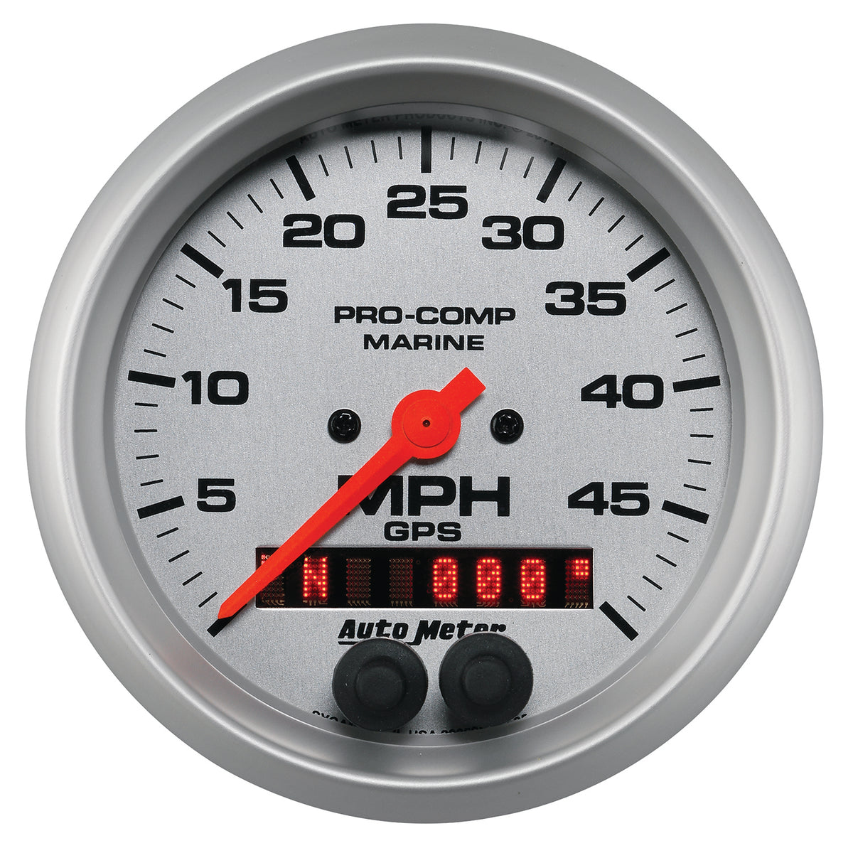 AutoMeter 200635-33 - GAUGE, SPEEDOMETER, 3 3/8", 50MPH, GPS, MARINE SILVER 3