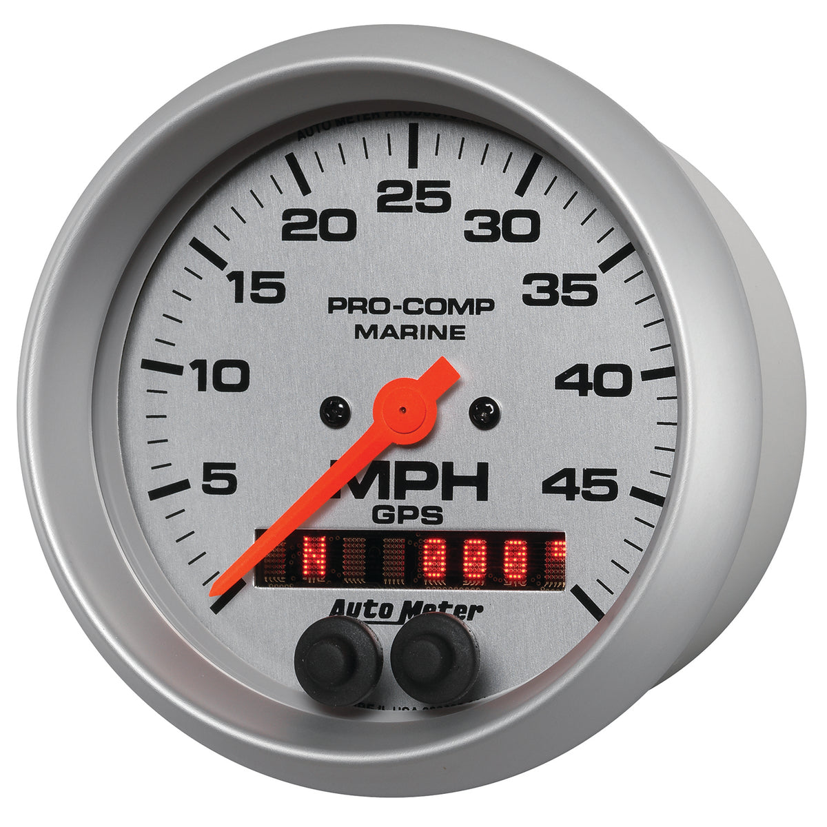 AutoMeter 200635-33 - GAUGE, SPEEDOMETER, 3 3/8", 50MPH, GPS, MARINE SILVER 4
