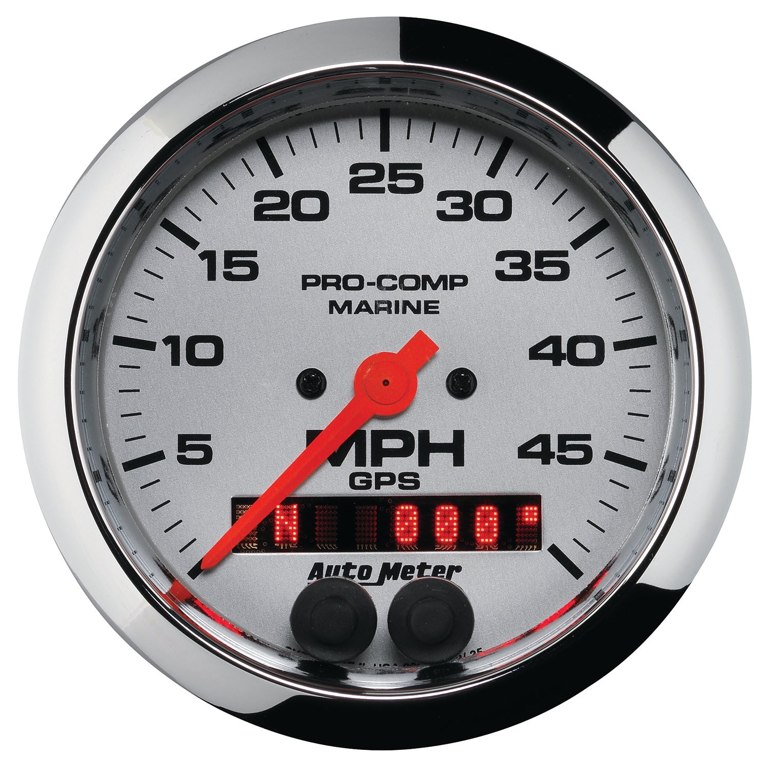 AutoMeter 200635-35 - GAUGE, SPEEDOMETER, 3 3/8", 50MPH, GPS, MARINE CHROME 3
