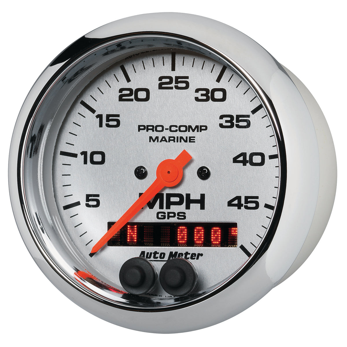 AutoMeter 200635-35 - GAUGE, SPEEDOMETER, 3 3/8", 50MPH, GPS, MARINE CHROME 4