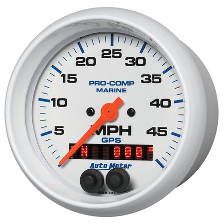 AutoMeter 200635 - GAUGE, SPEEDOMETER, 3 3/8", 50MPH, GPS, MARINE WHITE 4