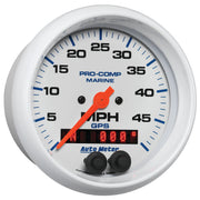 AutoMeter 200635 - GAUGE, SPEEDOMETER, 3 3/8", 50MPH, GPS, MARINE WHITE 5