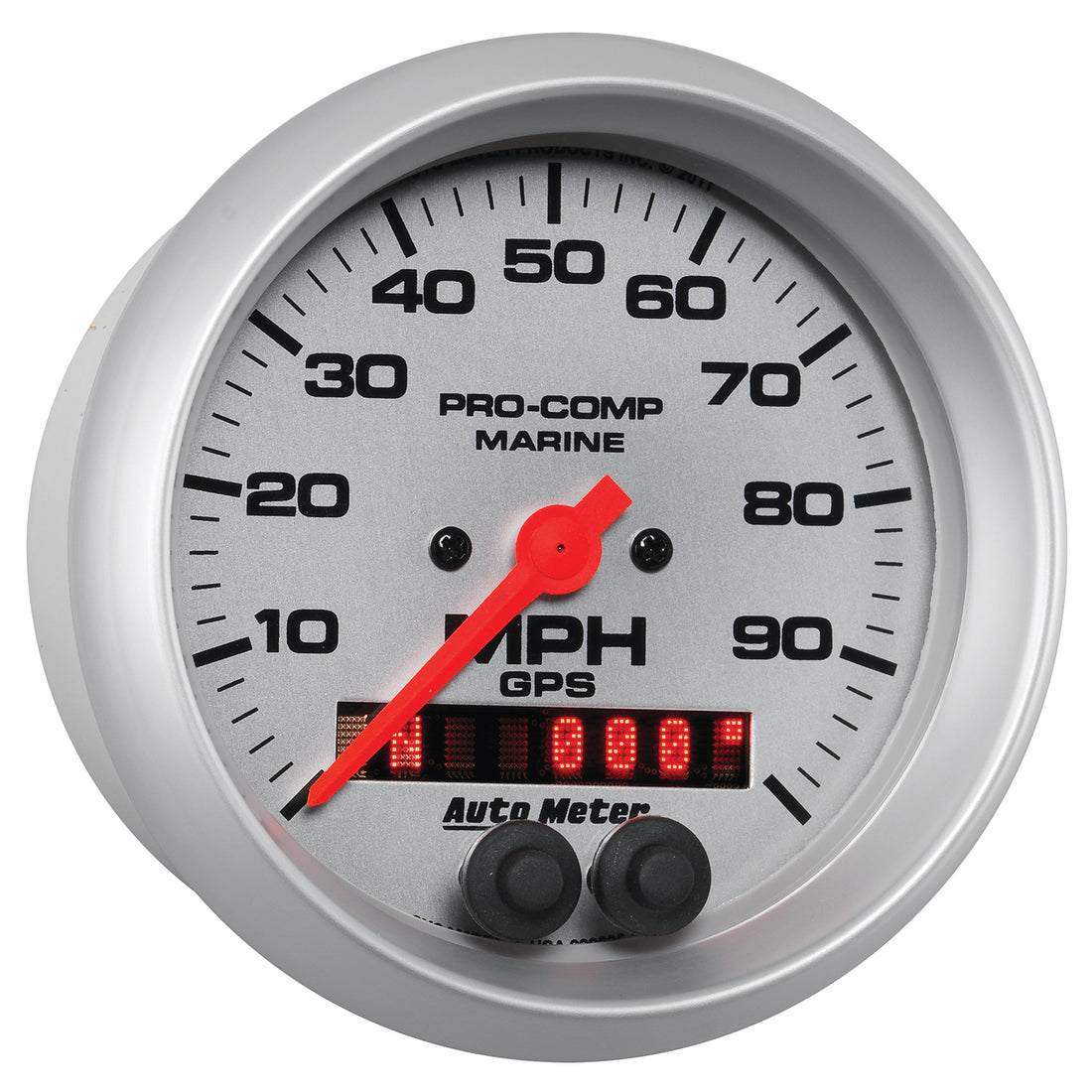 AutoMeter 200636-33 - GAUGE, SPEEDOMETER, 3 3/8", 100MPH, GPS, MARINE SILVER 5