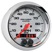 AutoMeter 200636-35 - GAUGE, SPEEDOMETER, 3 3/8", 100MPH, GPS, MARINE CHROME