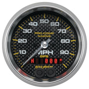 AutoMeter 200636-40 - GAUGE, SPEEDOMETER, 3 3/8", 100MPH, GPS, MARINE CARBON FIBER