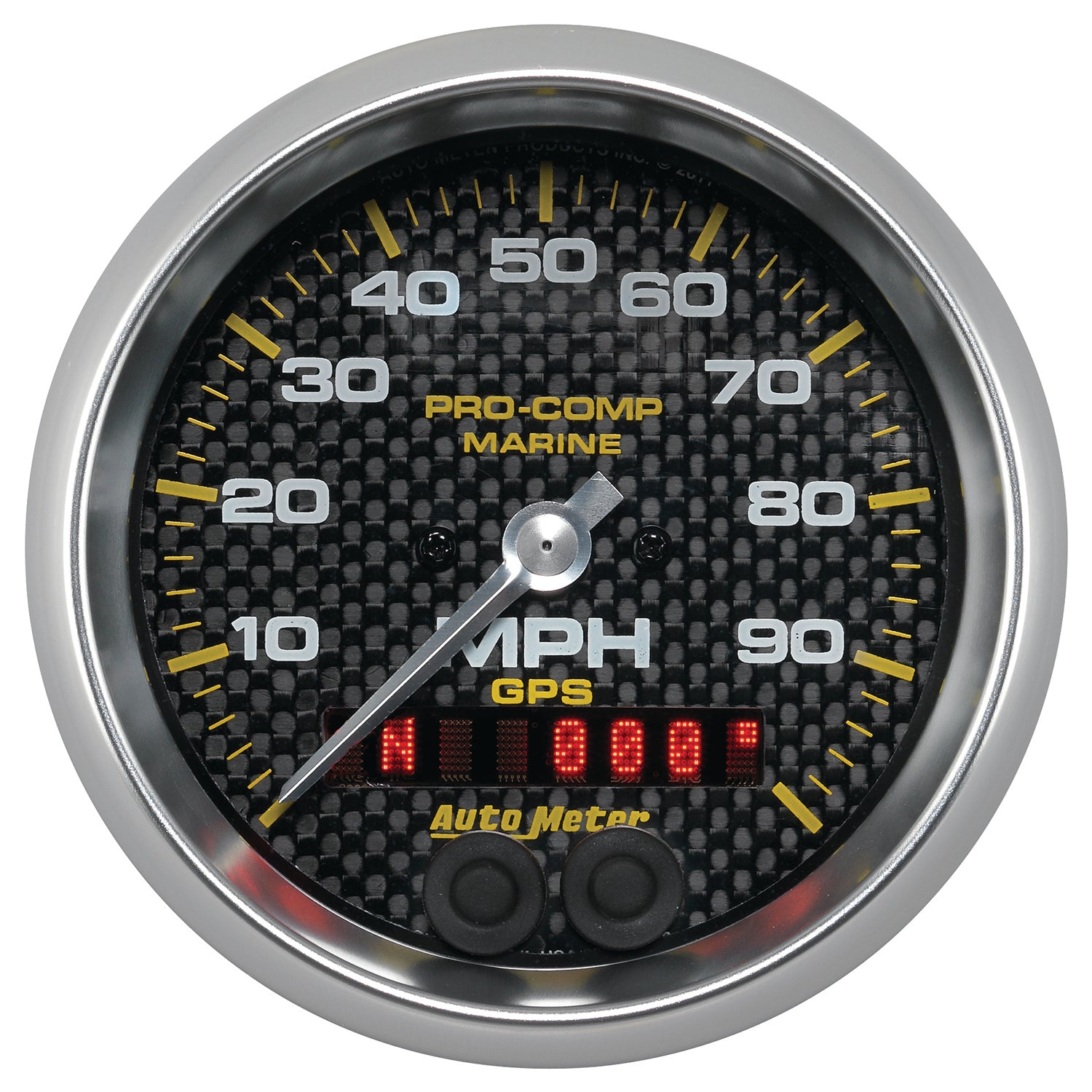 AutoMeter 200636-40 - GAUGE, SPEEDOMETER, 3 3/8", 100MPH, GPS, MARINE CARBON FIBER