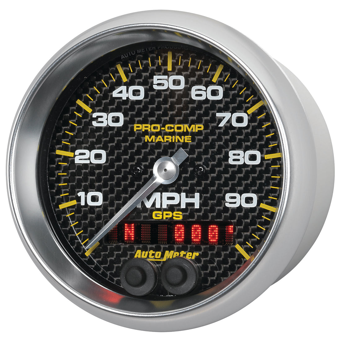 AutoMeter 200636-40 - GAUGE, SPEEDOMETER, 3 3/8", 100MPH, GPS, MARINE CARBON FIBER