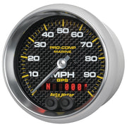 AutoMeter 200636-40 - GAUGE, SPEEDOMETER, 3 3/8", 100MPH, GPS, MARINE CARBON FIBER