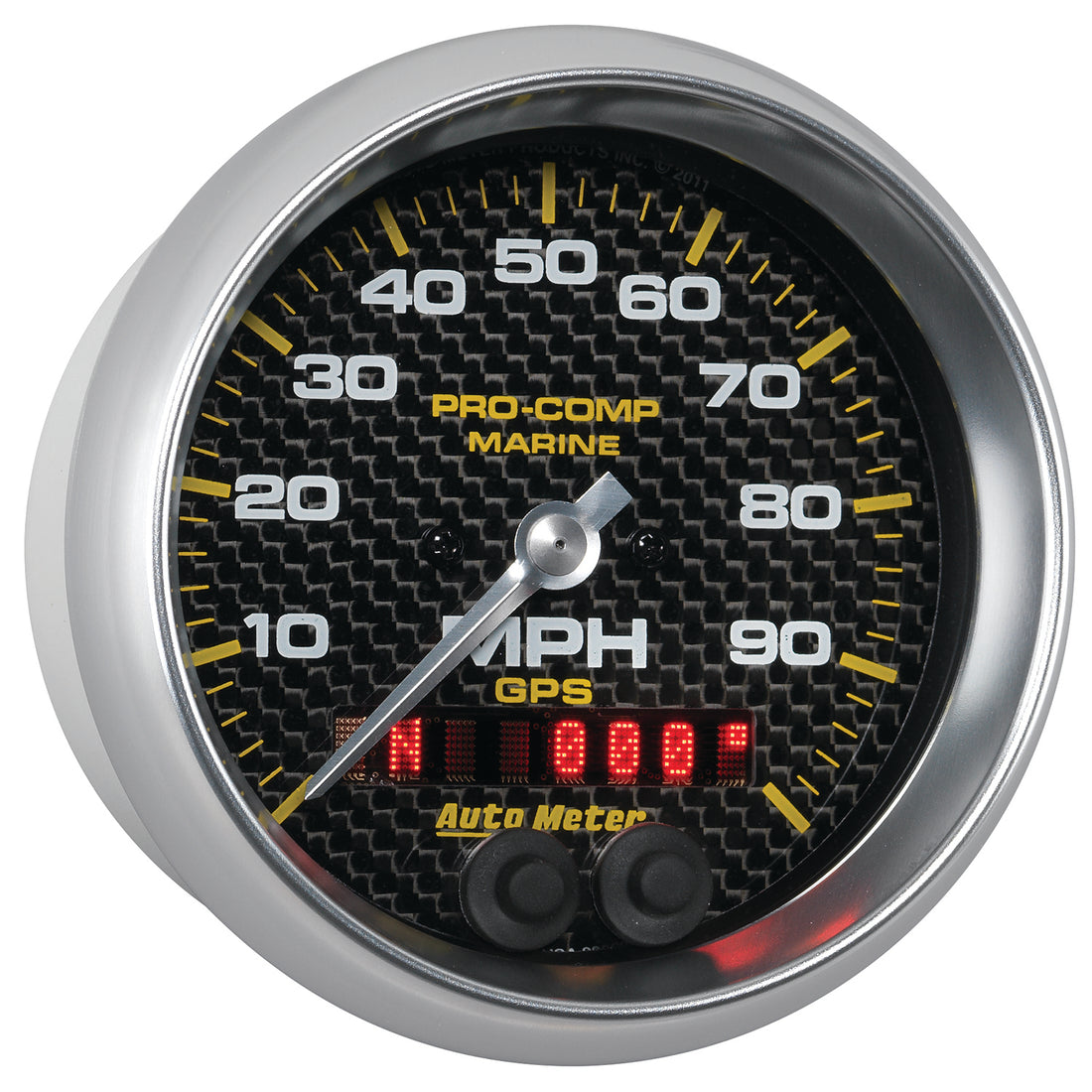 AutoMeter 200636-40 - GAUGE, SPEEDOMETER, 3 3/8", 100MPH, GPS, MARINE CARBON FIBER