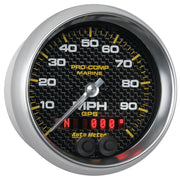 AutoMeter 200636-40 - GAUGE, SPEEDOMETER, 3 3/8", 100MPH, GPS, MARINE CARBON FIBER