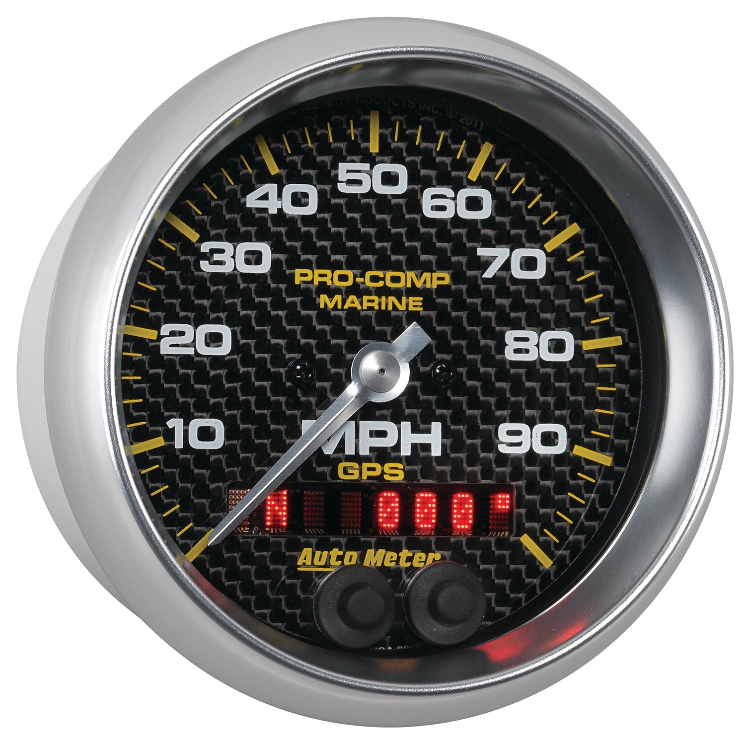 AutoMeter 200636-40 - GAUGE, SPEEDOMETER, 3 3/8", 100MPH, GPS, MARINE CARBON FIBER