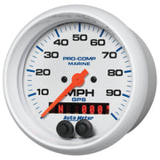 AutoMeter 200636 - GAUGE, SPEEDOMETER, 3 3/8", 100MPH, GPS, MARINE WHITE 4