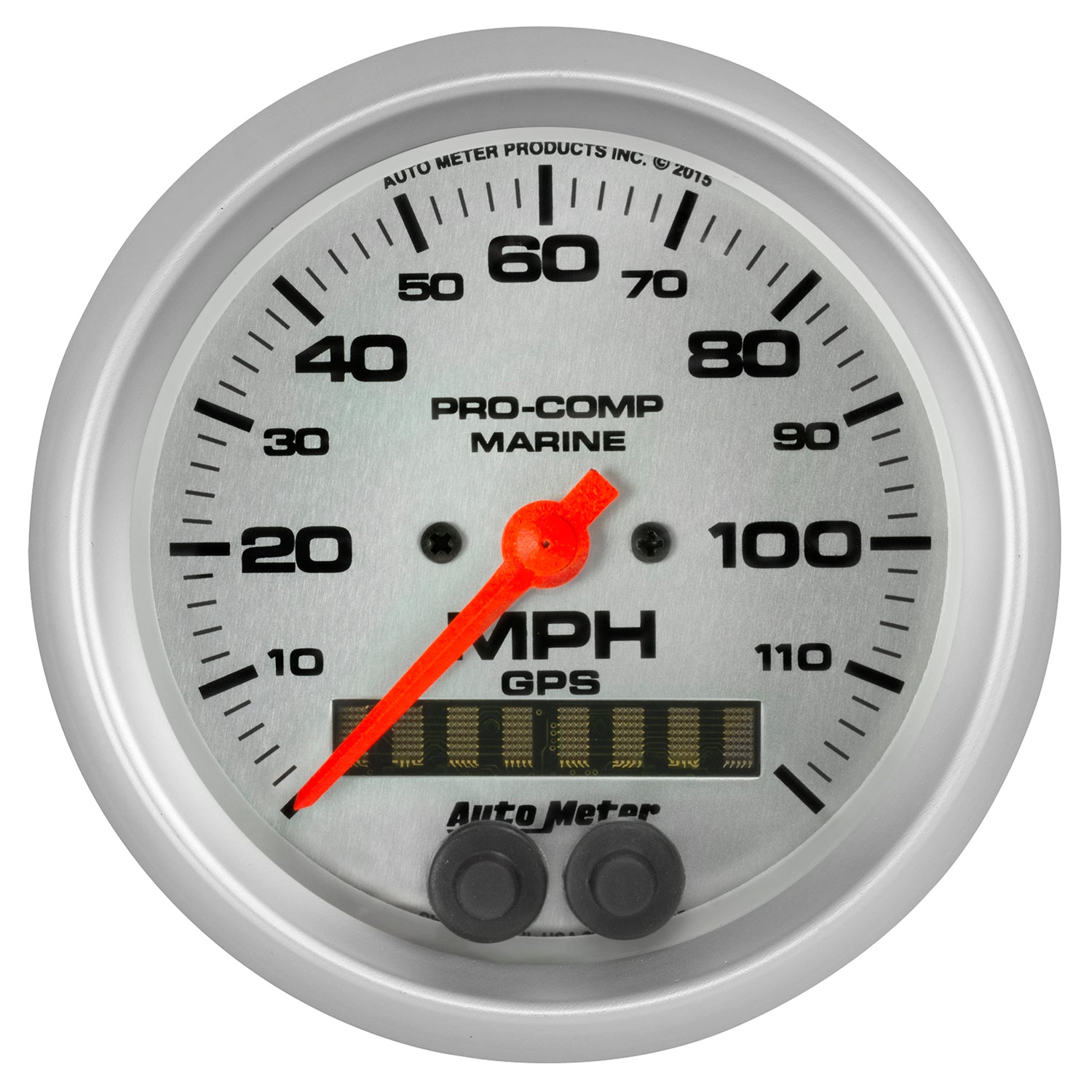 AutoMeter 200637-33 - GAUGE, SPEEDOMETER, 3 3/8", 120MPH, GPS, MARINE SILVER 3
