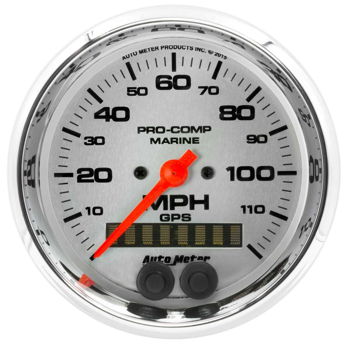 AutoMeter 200637-35 - GAUGE, SPEEDOMETER, 3 3/8", 120MPH, GPS, MARINE CHROME 5