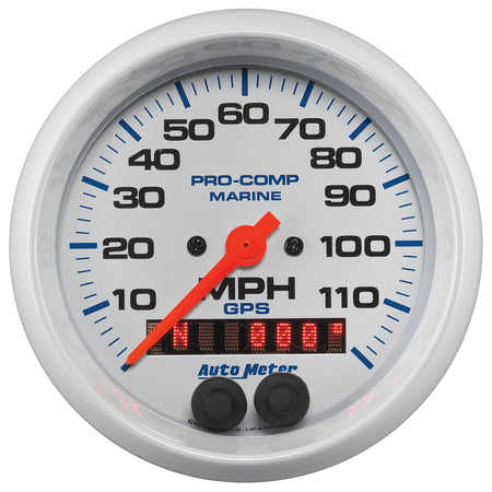 AutoMeter 200637 - GAUGE, SPEEDOMETER, 3 3/8", 120MPH, GPS, MARINE WHITE 3