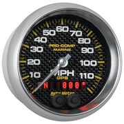 AutoMeter 200637-40 - GAUGE, SPEEDOMETER, 3 3/8", 120MPH, GPS, MARINE CARBON FIBER
