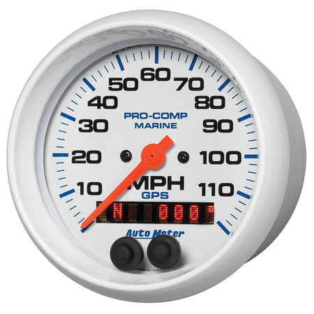 AutoMeter 200637 - GAUGE, SPEEDOMETER, 3 3/8", 120MPH, GPS, MARINE WHITE 4