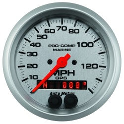 AutoMeter 200638-33 - GAUGE, SPEEDOMETER, 3 3/8", 140MPH, GPS, MARINE SILVER 6