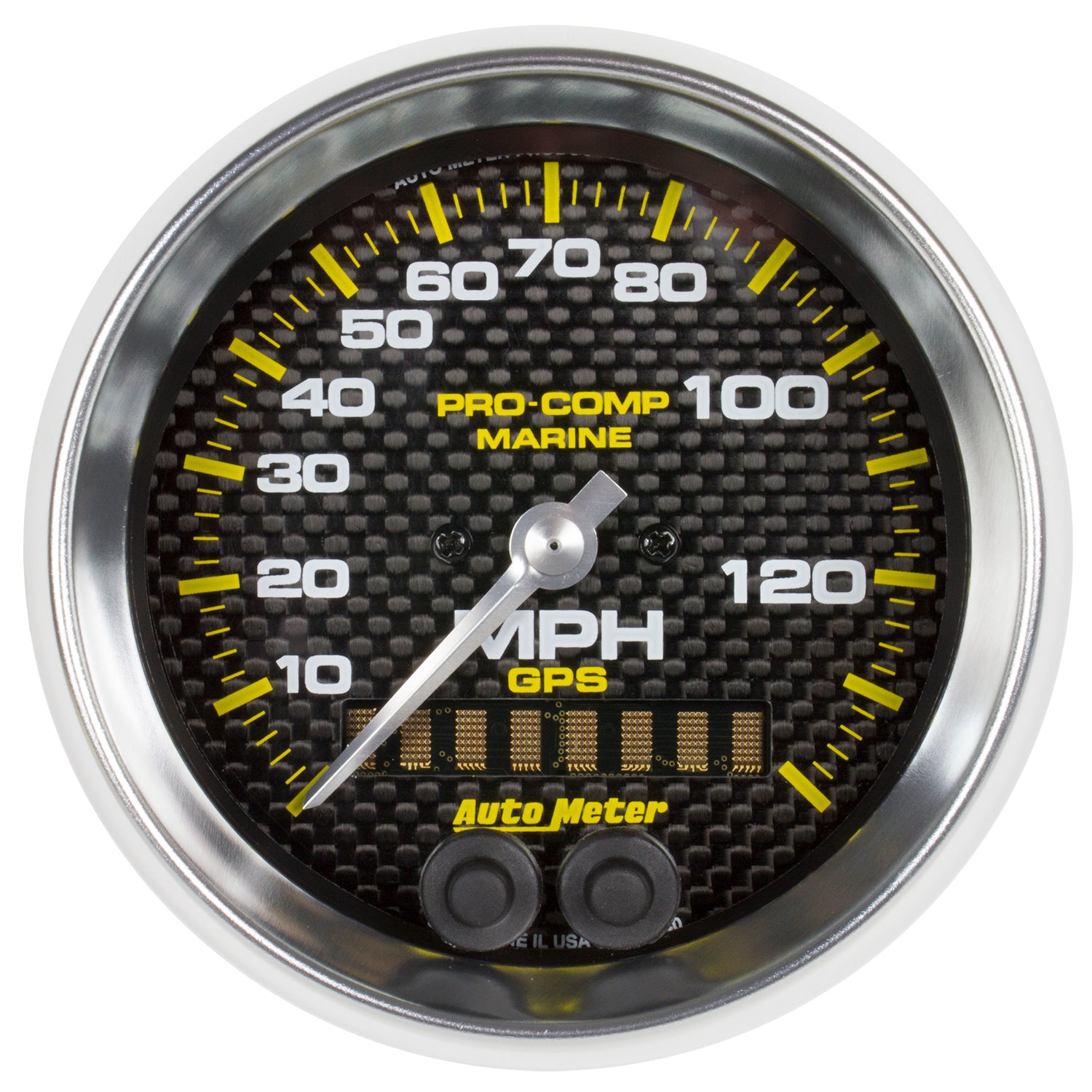 AutoMeter 200638-40 - GAUGE, SPEEDOMETER, 3 3/8", 140MPH, GPS, MARINE CARBON FIBER 3