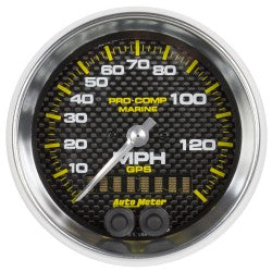AutoMeter 200638-40 - GAUGE, SPEEDOMETER, 3 3/8", 140MPH, GPS, MARINE CARBON FIBER 4