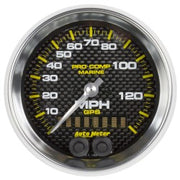 AutoMeter 200638-40 - GAUGE, SPEEDOMETER, 3 3/8", 140MPH, GPS, MARINE CARBON FIBER 4