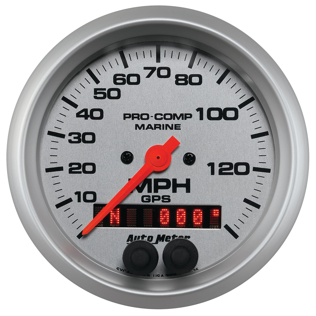 AutoMeter 200638-33 - GAUGE, SPEEDOMETER, 3 3/8", 140MPH, GPS, MARINE SILVER 3