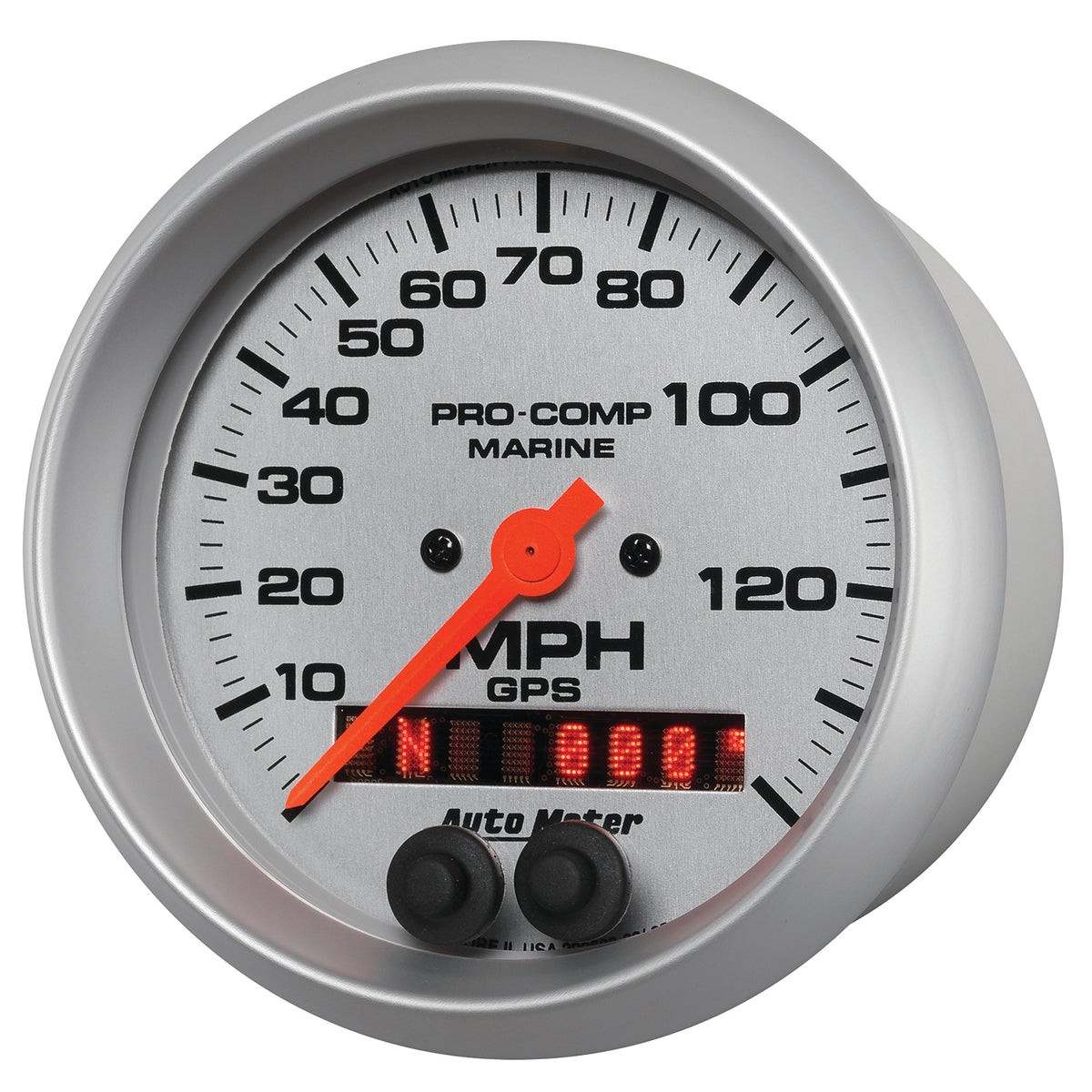 AutoMeter 200638-33 - GAUGE, SPEEDOMETER, 3 3/8", 140MPH, GPS, MARINE SILVER 4