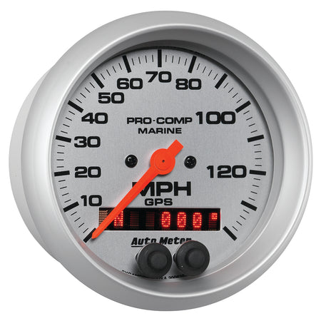 AutoMeter 200638-33 - GAUGE, SPEEDOMETER, 3 3/8", 140MPH, GPS, MARINE SILVER 5