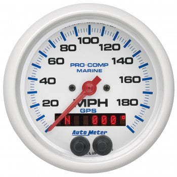 AutoMeter 200639 - GAUGE, SPEEDOMETER, 3 3/8", 200MPH, GPS, MARINE WHITE 4