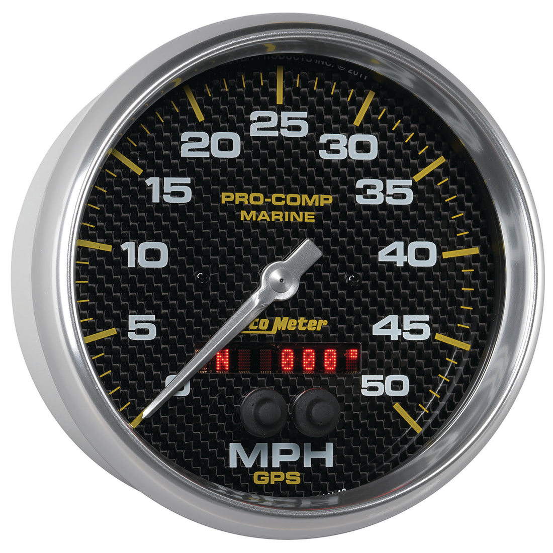 AutoMeter 200644-40 - GAUGE, SPEEDOMETER, 5", 50MPH, GPS, MARINE CARBON FIBER 5