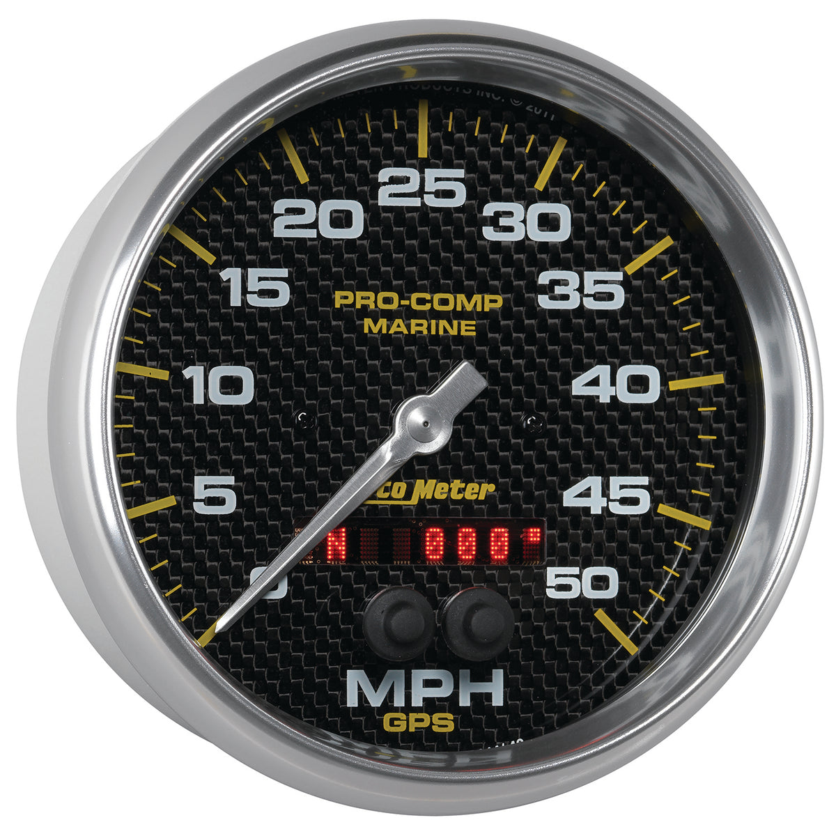 AutoMeter 200644-40 - GAUGE, SPEEDOMETER, 5", 50MPH, GPS, MARINE CARBON FIBER 5