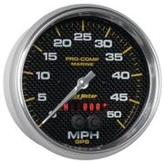 AutoMeter 200644-40 - GAUGE, SPEEDOMETER, 5", 50MPH, GPS, MARINE CARBON FIBER 5