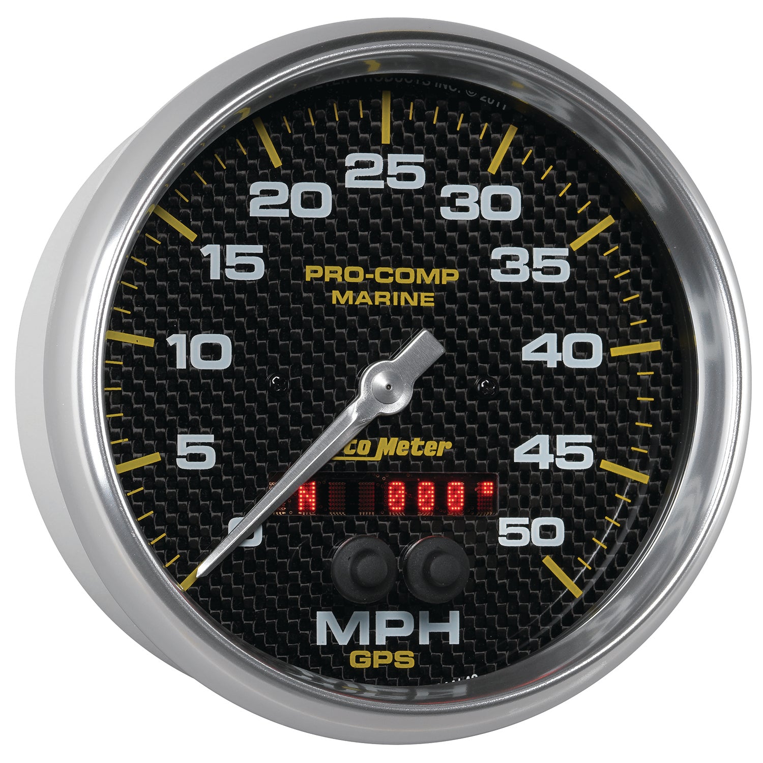 AutoMeter 200644-40 - GAUGE, SPEEDOMETER, 5", 50MPH, GPS, MARINE CARBON FIBER 5