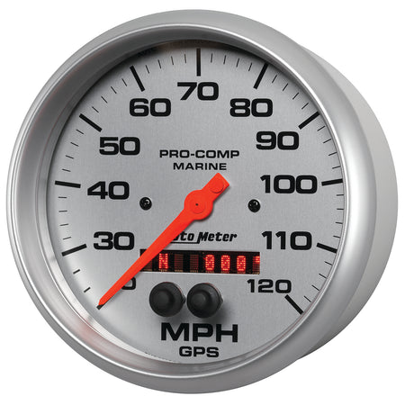 AutoMeter 200646-33 - GAUGE, SPEEDOMETER, 5", 120MPH, GPS, MARINE SILVER 4