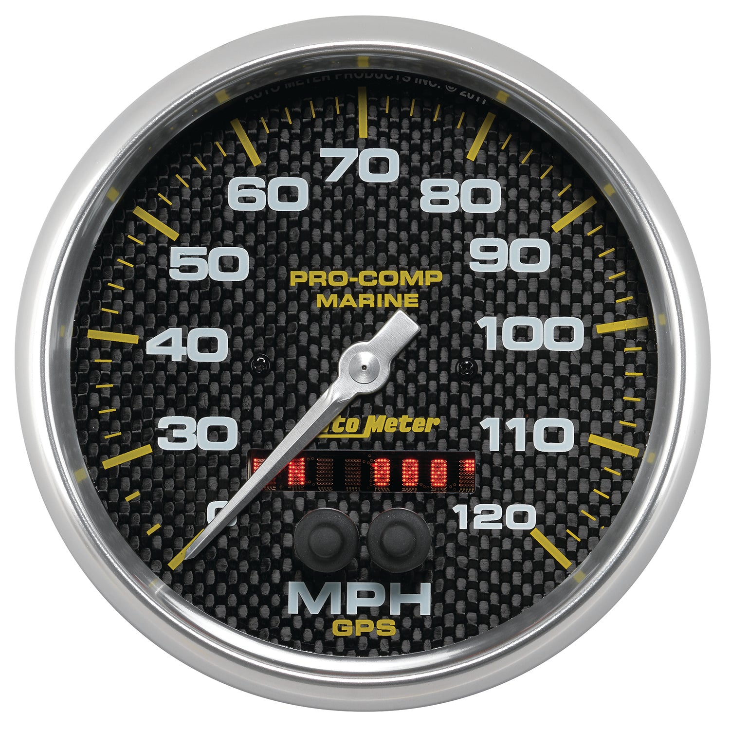 AutoMeter 200646-40 - GAUGE, SPEEDOMETER, 5", 120MPH, GPS, MARINE CARBON FIBER