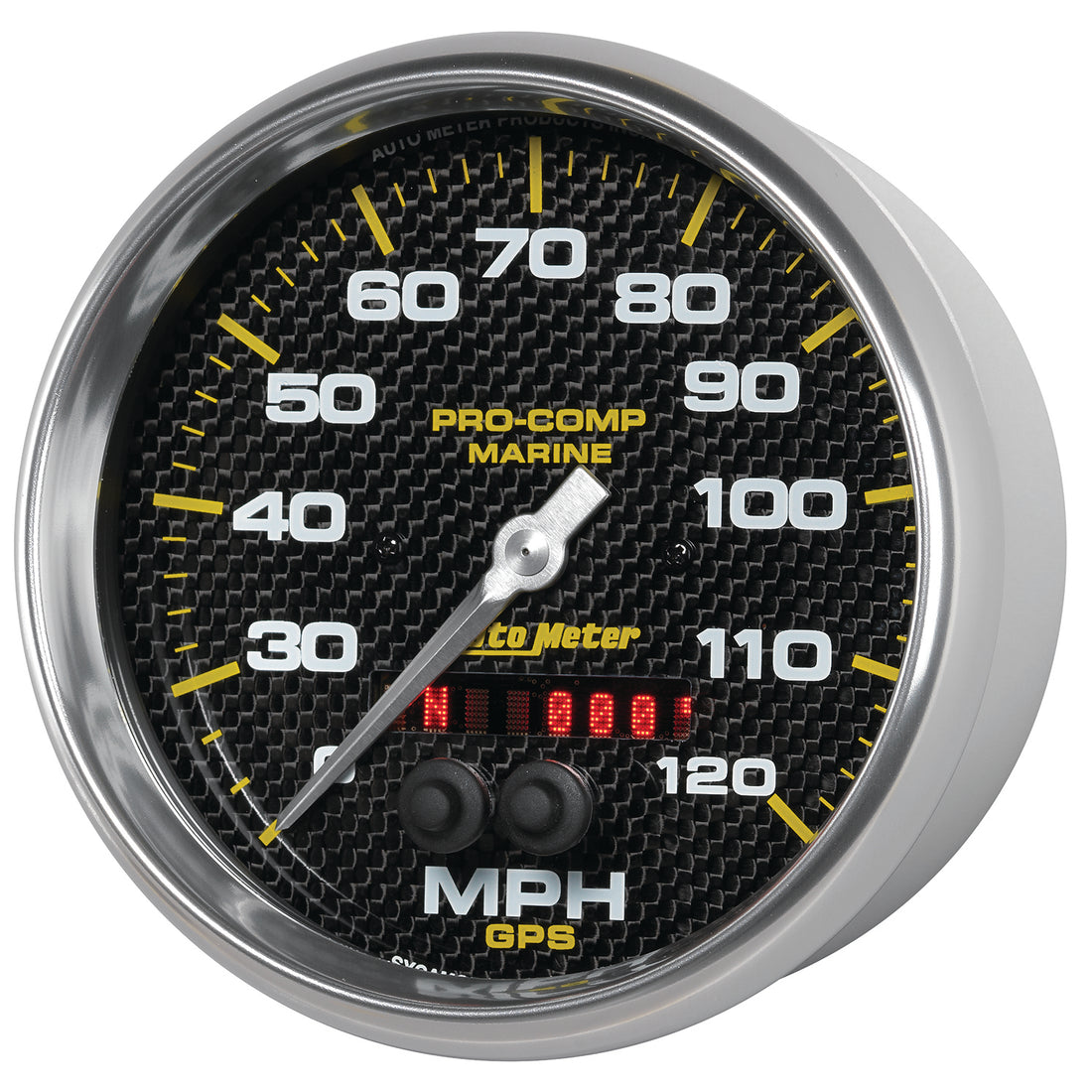 AutoMeter 200646-40 - GAUGE, SPEEDOMETER, 5", 120MPH, GPS, MARINE CARBON FIBER