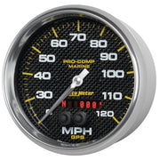 AutoMeter 200646-40 - GAUGE, SPEEDOMETER, 5", 120MPH, GPS, MARINE CARBON FIBER