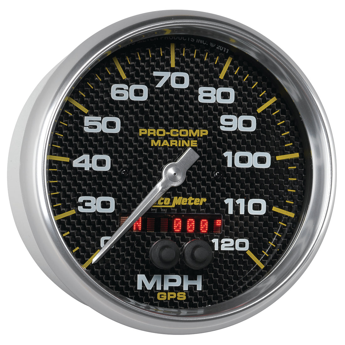 AutoMeter 200646-40 - GAUGE, SPEEDOMETER, 5", 120MPH, GPS, MARINE CARBON FIBER