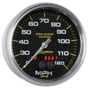 AutoMeter 200646-40 - GAUGE, SPEEDOMETER, 5", 120MPH, GPS, MARINE CARBON FIBER