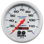 AutoMeter 200646 - GAUGE, SPEEDOMETER, 5", 120MPH, GPS, MARINE WHITE 3