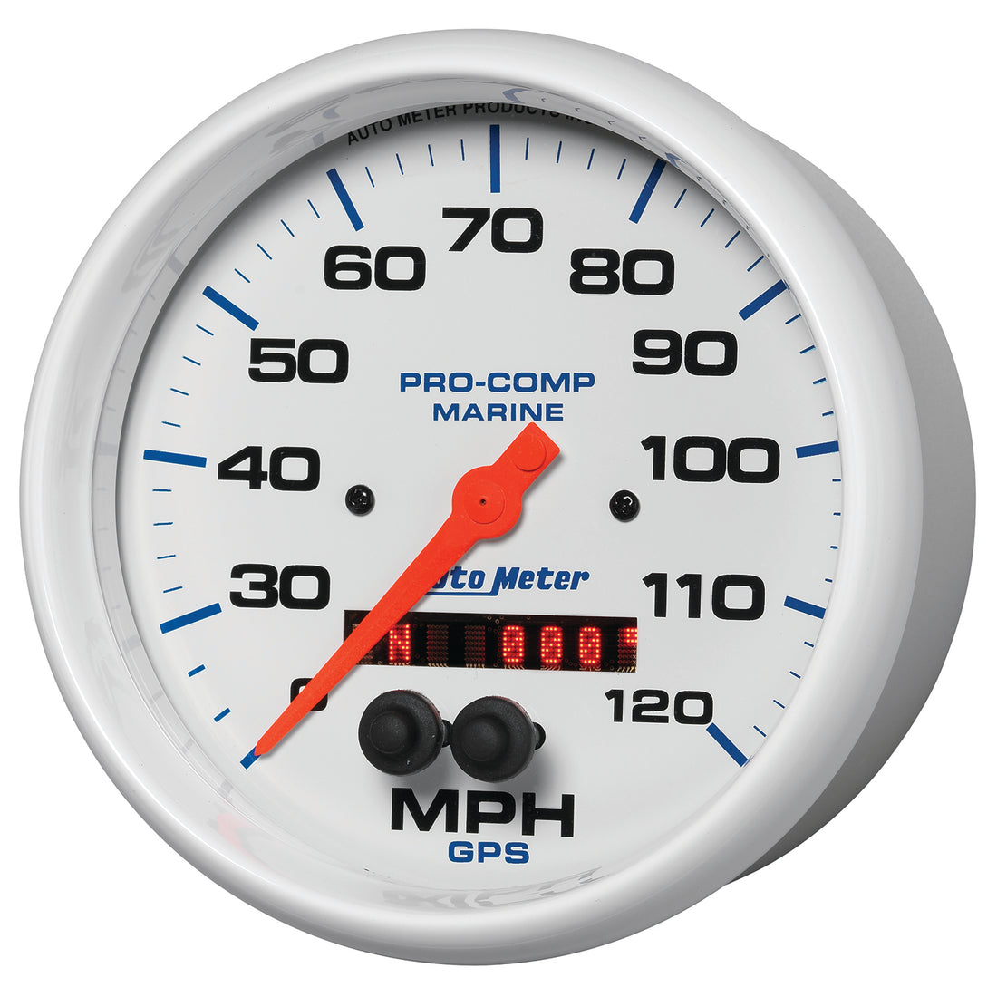 AutoMeter 200646 - GAUGE, SPEEDOMETER, 5", 120MPH, GPS, MARINE WHITE 4