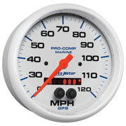 AutoMeter 200646 - GAUGE, SPEEDOMETER, 5", 120MPH, GPS, MARINE WHITE 5