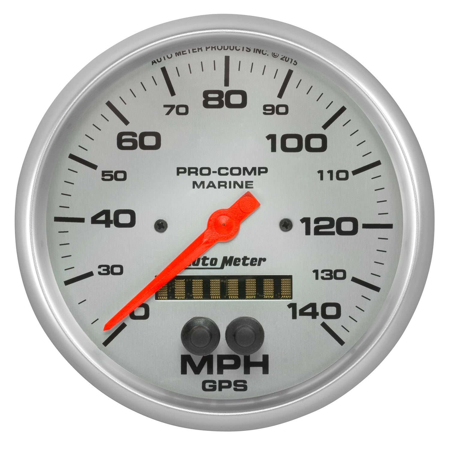 AutoMeter 200647-33 - GAUGE, SPEEDOMETER, 5", 140MPH, GPS, MARINE SILVER 3